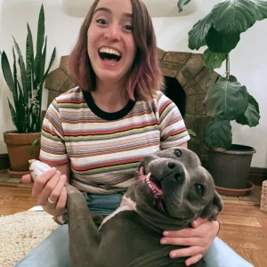 Happy woman with pitty